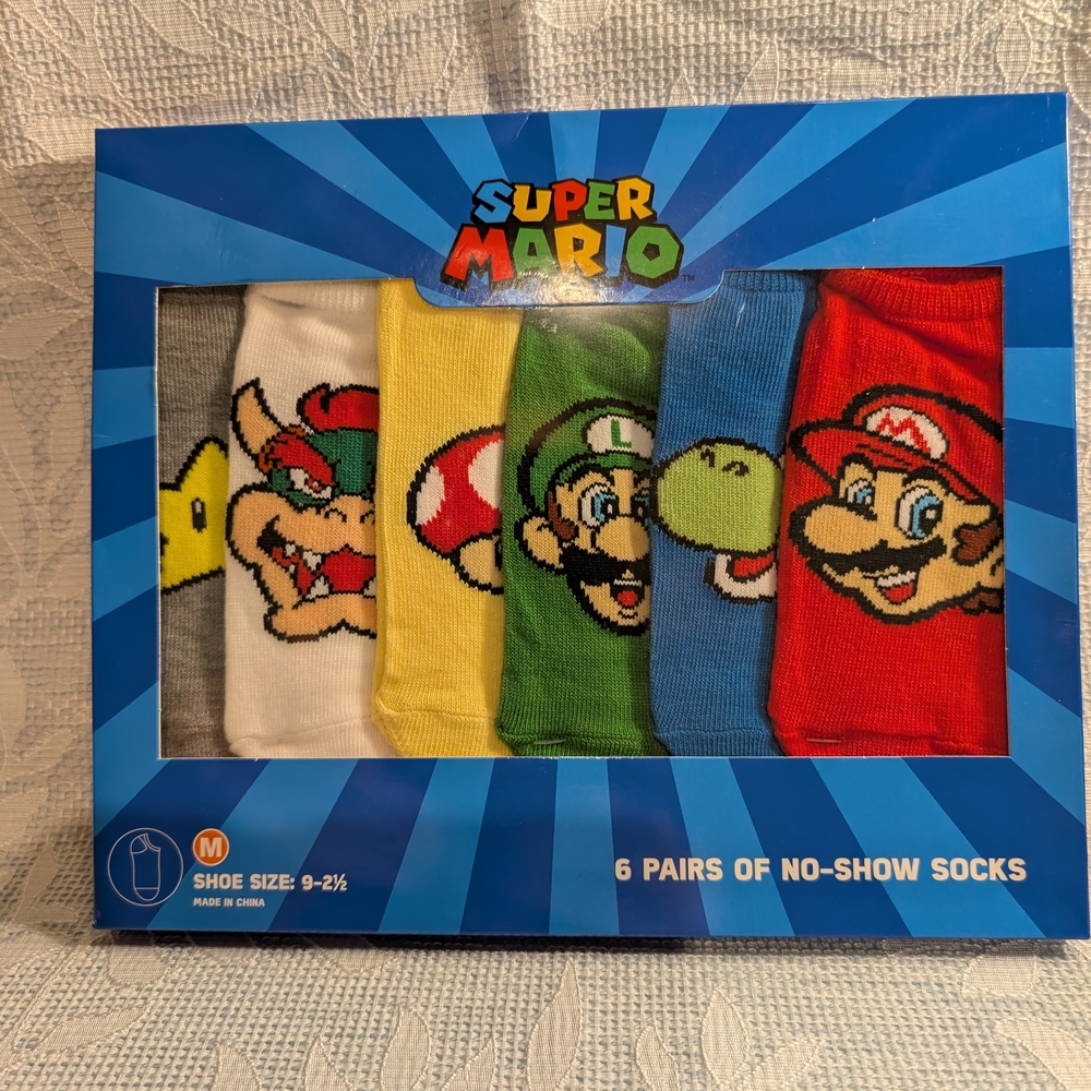 Super Mario Kids No-Show Socks - Multicolor
